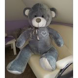 Gigantische grote teddybeer zachte knuffel - 105 x 85 cm - grijs