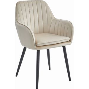 Ergonomische Velvet Stoel - Beige Fluweel - Extra Comfort Eetkamerstoel