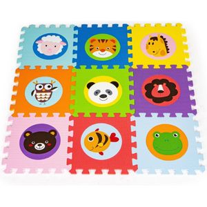 Speelmat voor kinderne - dieren thema -  90x90cm - 9 stukken