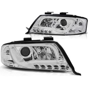 Koplampen met parkeerlicht voor Audi A6 05 97-05 01 LED TUBE LIGHTS CHROOM