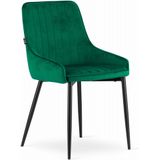 Velvet eetkamerstoel MONZA - set van 3 kuipstoelen - groen