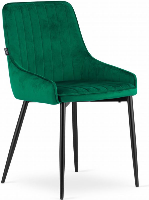 Velvet eetkamerstoel MONZA - set van 3 kuipstoelen - groen