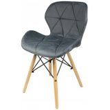 Eetkamer Stoelen set van 4 Velours Grijs Scandinavisch Design