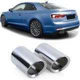 Uitlaatsierstuk - voor Audi A5 2,0TFSI + 2,0TDI F5 F53 Coupe, 2,0TFSI + 2,0TDI F5 F57 Cabrio, F5 F5A Sportback 10/2016-2019 - 80mm - 2 stuks