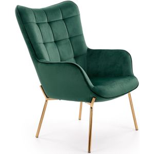 CASTEL - fauteuil - stof - 71x97x79 cm - groen goud