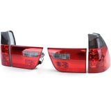 Achterlichten - voor BMW X5 E53 1999-03 - rood/zwart