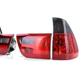 Achterlichten - voor BMW X5 E53 1999-03 - rood/zwart