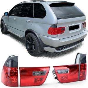 Achterlichten - voor BMW X5 E53 1999-03 - rood/zwart