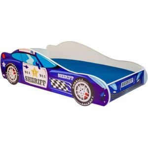 Autobed - Kinderbed - 140x70cm - met matras - paarsblauw