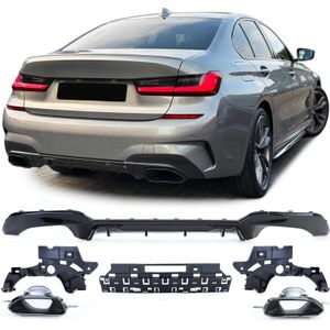 Diffusor achterbumper - BMW 3-serie G20 G21 320i, 330i, 320e, 330e, 320d, 330d sedan/touring 11/2018-06/2022 - glanzend zwart