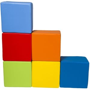Schuimblokken bouwblokken 6 delige set meerdere kleuren