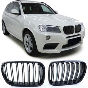 Sportgrille - BMW X3 F25 10-14 - Dubbele stang - Glans zwart