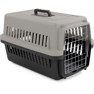 Transportbox - honden bench - 36x59x36cm - grijs/zwart