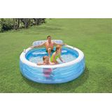 INTEX - opblaaszwembad - met zitje - ovaal - 224x216x76 cm