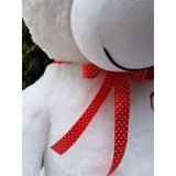 Gigantische grote teddybeer zachte knuffel - 105 x 85 cm - wit en rood