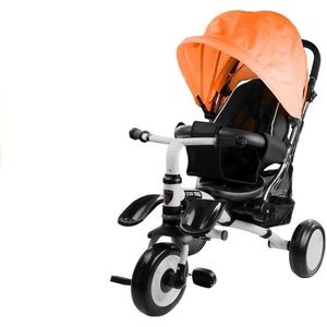 Driewieler kinderwagen met zonnekap - Oranje - Meegroei peuterfiets