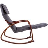 Relaxfauteuil schommelstoel - 97x70x70 cm - houten armsteunen