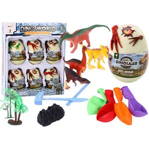 Dino eieren - 6 stuks - 16 x 11 x 11 cm - interactief spel