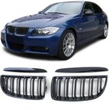 Grill nieren - BMW 3 Serie E90 E91 - Sportieve look - Zwart glans