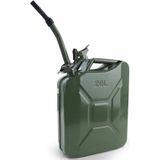 20L metalen benzine diesel reserve jerrycan met vulhals en beugel groen