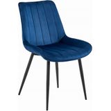 Eetkamerstoel SOSA - marineblauw - fluweel - metaal