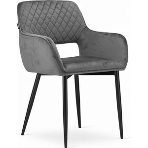 AMALFI stoel - donkergrijs fluweel x 2