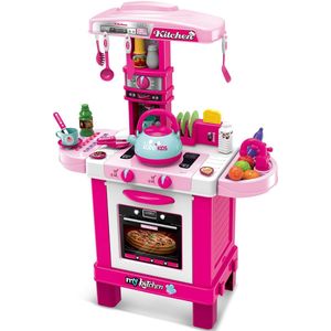 Kinderkeuken 32 elementen roze 64x29x87cm