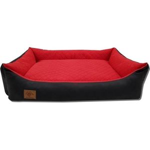 Hondenmand - 100 x 70 cm - wasbare hoes - waterdicht - hondenbed - kussen - rood / zwart