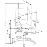 STILO - bureaustoel - eco leer - 66x116-125x62 cm - zwart