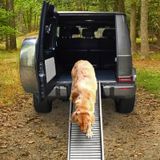 Auto hondenloopplank instaphulp antislip opvouwbaar grijs 155x40cm tot 90kg