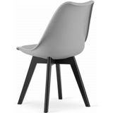 Eetkamerstoelen MARK - set van 3 - eco leer - grijs