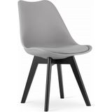 Eetkamerstoelen MARK - set van 3 - eco leer - grijs