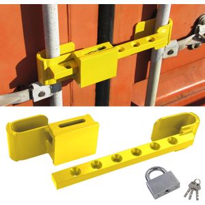 Containerslot - gehard staal - verstelbare deurstang - geel