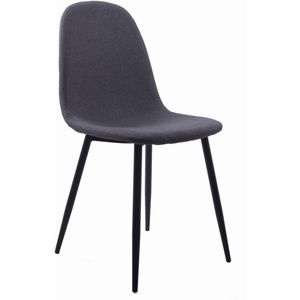 4x donkergrijze design stoel - zwart poten