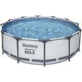 Bestway zwembad - ⌀ 366x100 cm - met filterpomp en trap - wit