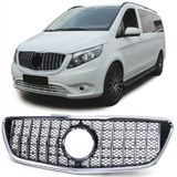 Autogrille - Mercedes Vito W447 14-19 - Sportieve Uitstraling - Glans Zwart/Chroom