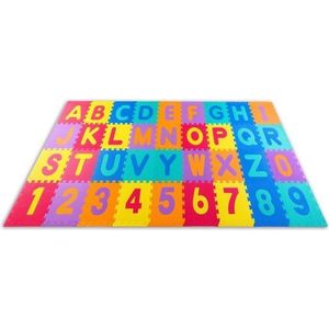 Puzzel speelmat voor kinderen - alfabet & cijfers - 120x270 cm - kleurrijke set