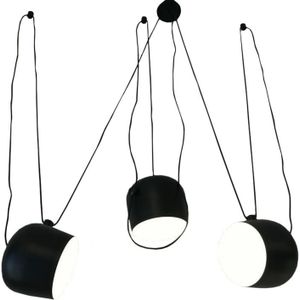 Hanglamp 3 lampen – Zwart – 3x 15 cm - Inclusief Montageset