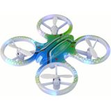 Drone - 12,5x3x12,5cm - R/C - met LED - groen blauw