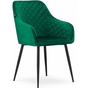 NUGAT stoel - groen fluweel / zwarte poten x 2
