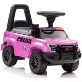 Loopauto - politie thema - 62x29x43 cm - roze