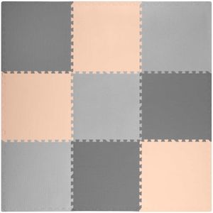 Speelmat - foam mat - 180x180 cm - grijs zalm