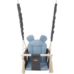 Babyschommel - Babyswing - met Oren - Max. 20 Kg - Grij - Lichtblauw