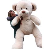 Gigantische grote teddybeer zachte knuffels 75 x 85cm - beige en bruin