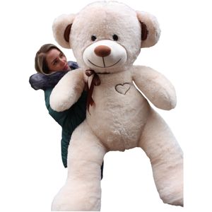 Gigantische grote teddybeer zachte knuffels 75 x 85cm - beige en bruin