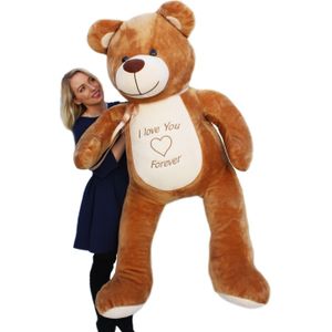 Gigantische grote teddybeer zachte knuffel kado - 165 cm - gember