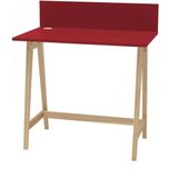 Luka bureau, rood, 85cm breedte, essenhout poten