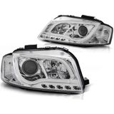 Koplampen dagrijlicht voor Audi A3 8P 05 03-03 08 LED TUBE LIGHTS CHROOM TRU DRL