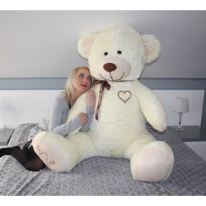 Gigantische grote teddybeer zachte knuffel - 105 x 85 cm - creme