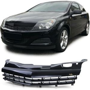 Autogrille - Opel Astra H GTC TwinTop 05-10 - Badgeloos - Sportief Zwart